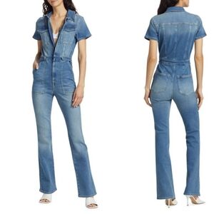 NWT Good American Fit For Success Bootcut Denim Jumpsuit